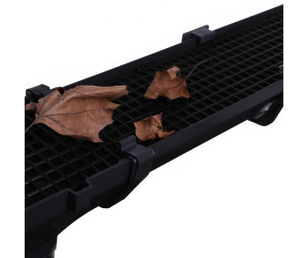 Leaf gutter guard used in plastic guttering to prevent blockages from debris moss or leaves.
