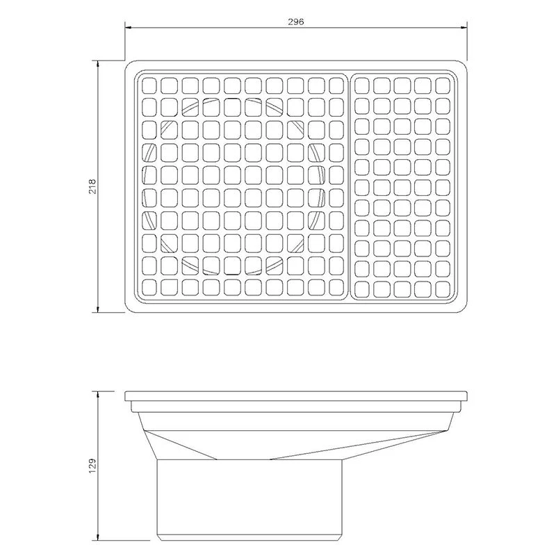 Black drain cover grid to prevent rubbish entering drains