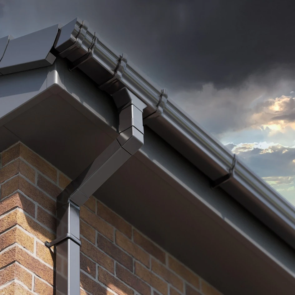 Ral 7024 graphite dark grey ogee shapped gutter