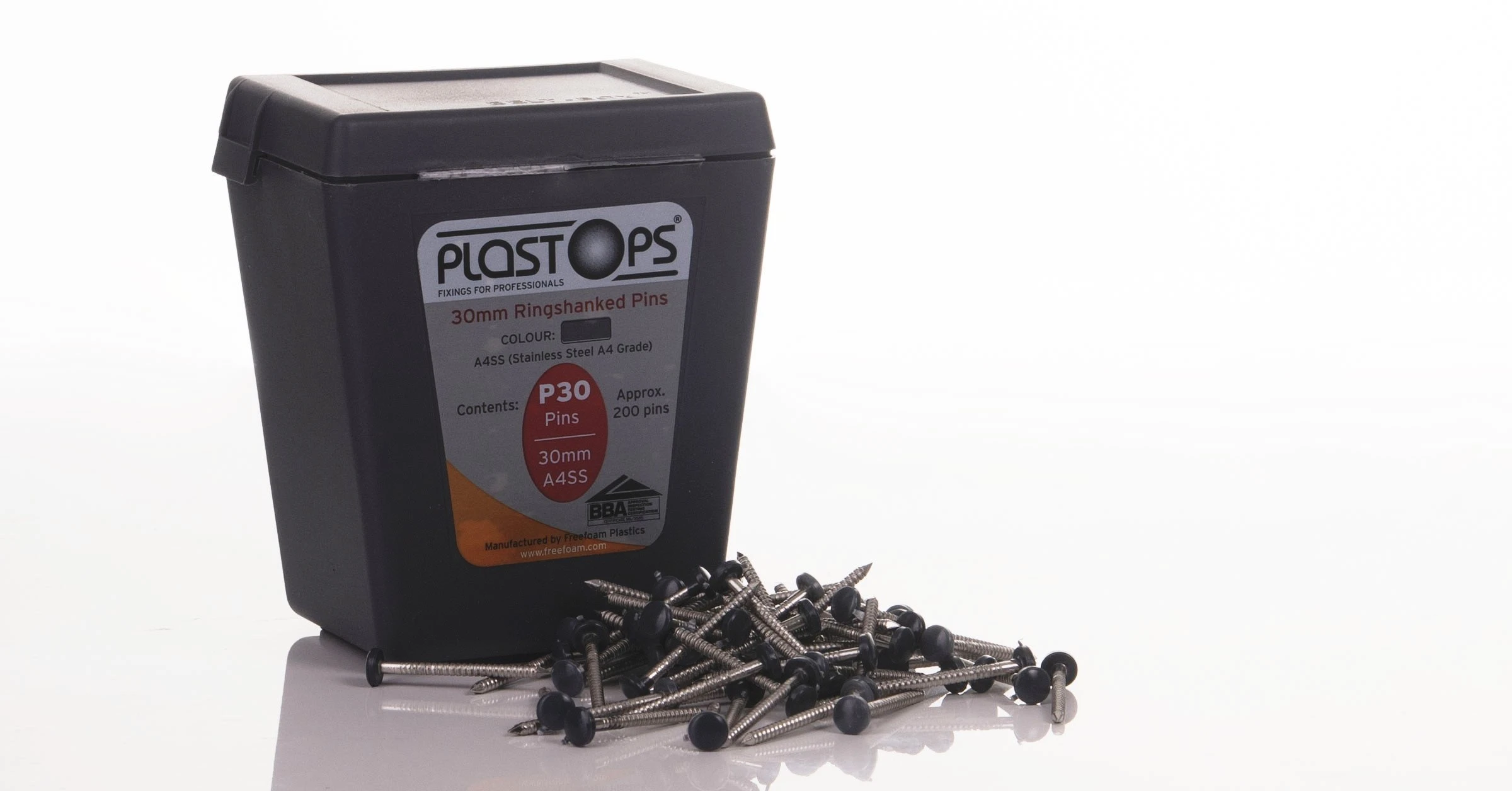 30mm black head stainless steel fascia board fixing pins