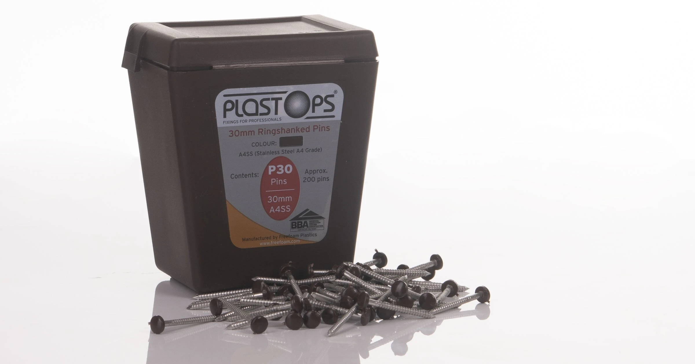 Brown Fascia Pins 30mm brown for Mahogany or Rose Wood fascia board.