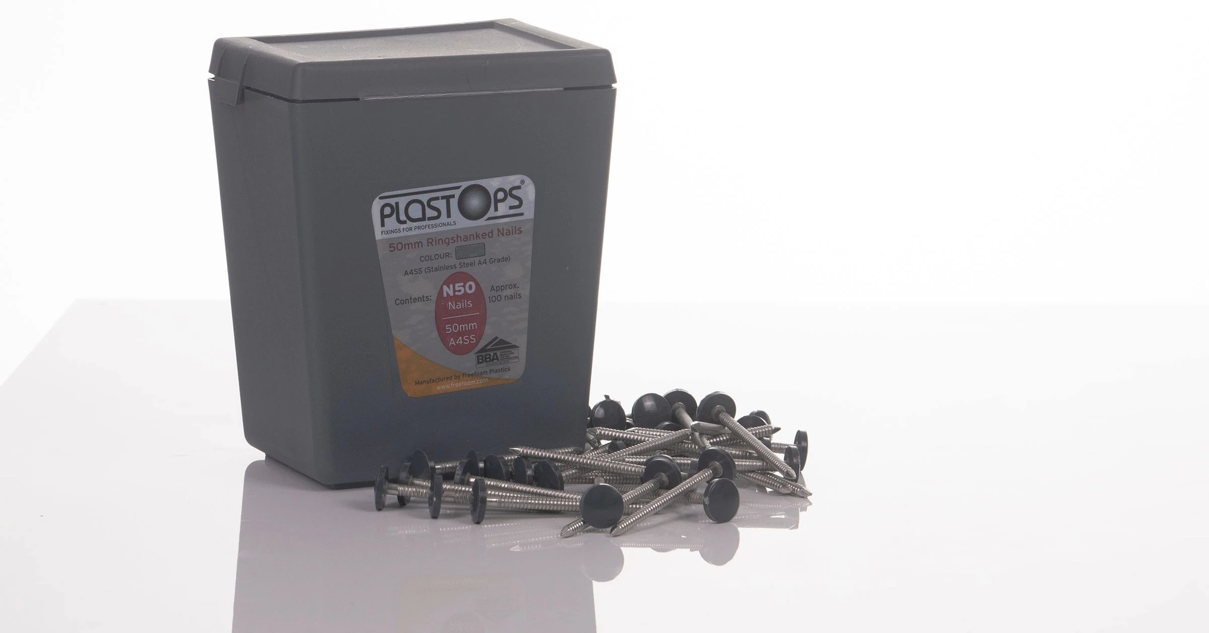 50mm long dark grey fascia board fixing nails