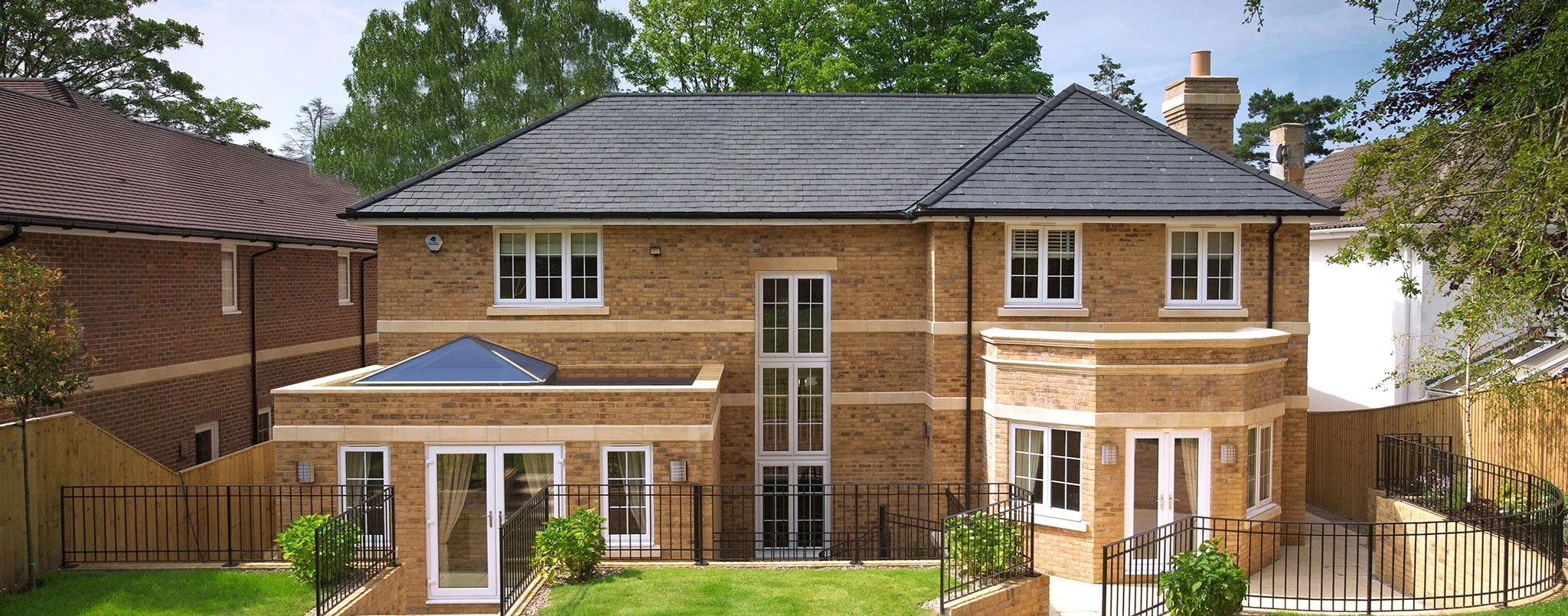 4 pane square roof lantern with active blue tinted glass