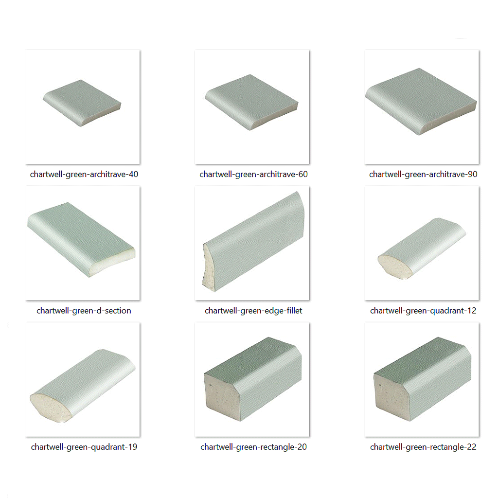 Chartwell green UPVC trims come in a variety of sizes to suit different sized gaps